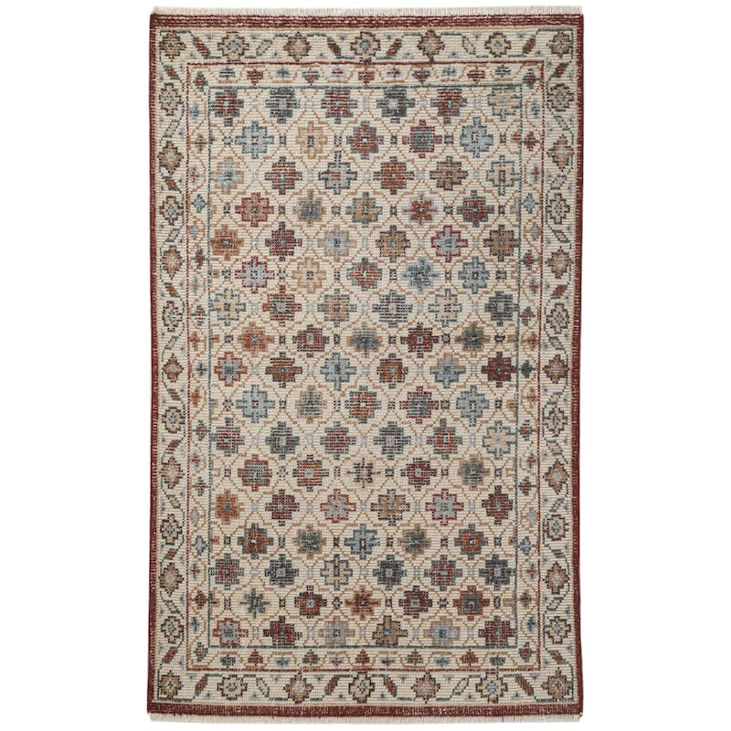 Terra by Obeetee Palace Rug - Natural/Criss Cross - 2'6" x 8'