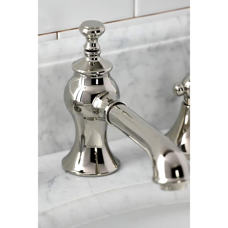 Duchess Deck Mount Widespread Bathroom Faucet with Brass Pop-Up