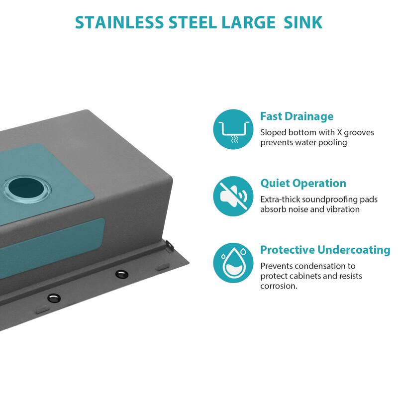 33" Drop-in Workstation Gunmetal Black Kitchen Sink with Pull-out Faucet and Soap Dispenser - Single Bowl 16 Gauge