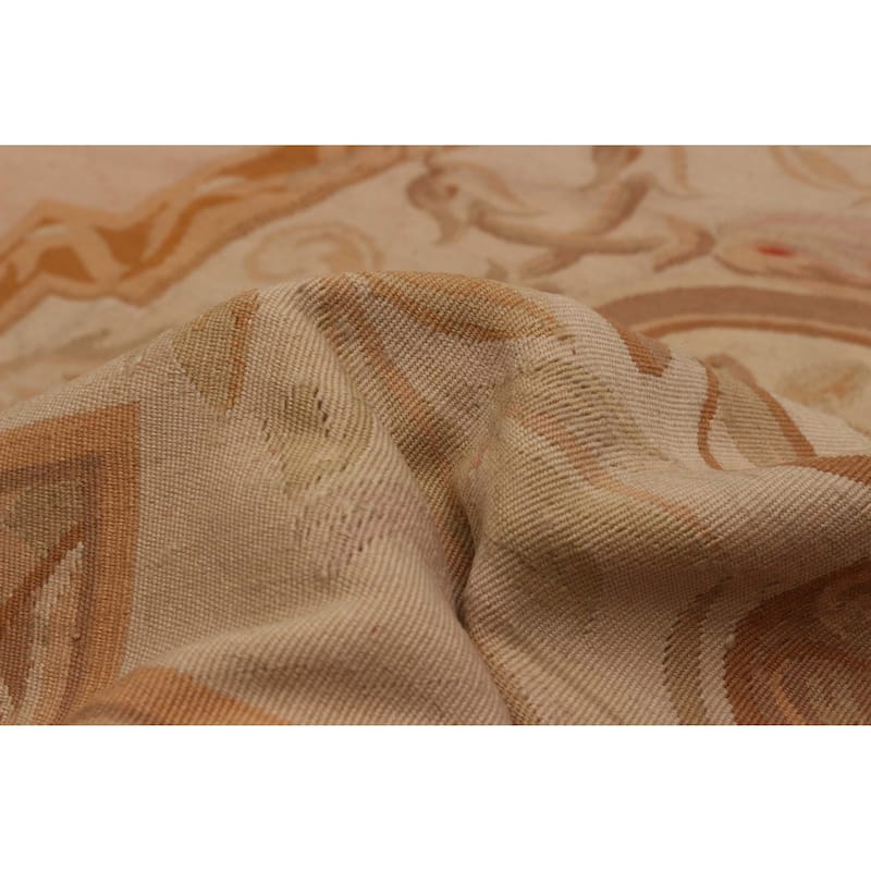 ECARPETGALLERY Flat-Weave Dynasty Ivory Wool Tapestry Kilim - 7'7 x 9'4