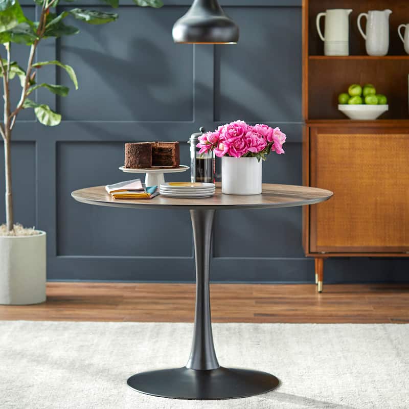 angelo:HOME Kavitt Mid-century Modern Velvet 5-piece Round Dining Set