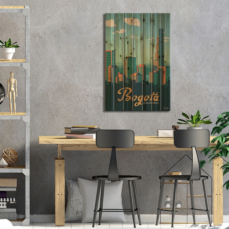 Bogota Print On Wood by IdeaStorm Studios - Multi-Color