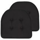 preview thumbnail 22 of 31, Sweet Home Collection Solid Color U-Shaped Memory Foam Chair Cushions - 16"x17" Set of 2 - Black