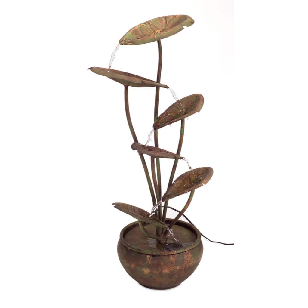 Lotus Leaf Cascading Fountain - 30.5” - Aged Bronze