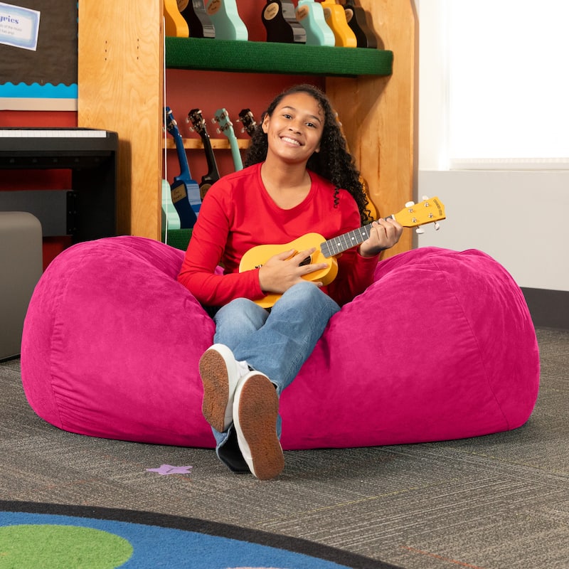 Jaxx 4' Lounger Bean Bag Chair - Fucshia