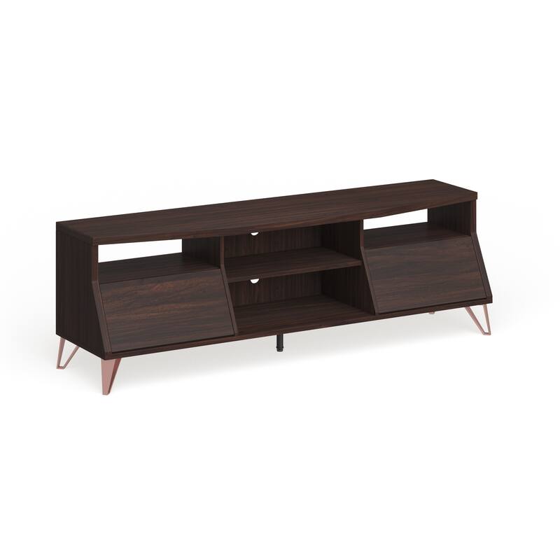 Umer Mid-Century Modern Brown 63-inch Multi-functional Storage TV Console by Furniture of America - Wenge