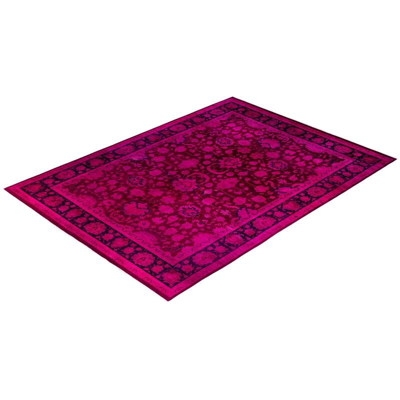 Fine Vibrance One-of-a-Kind Hand-Knotted Area Rug - Pink, 10' 2" x 13' 10" - 10' 2" x 13' 10"