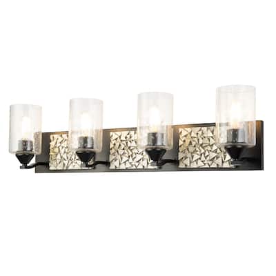 Bocage 4 Light Silver and Black Bath Bar