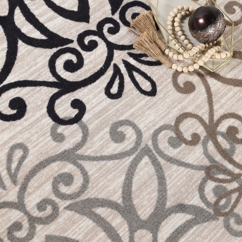 Superior Non-Slip Modern Floral Medallion Indoor Area Rug