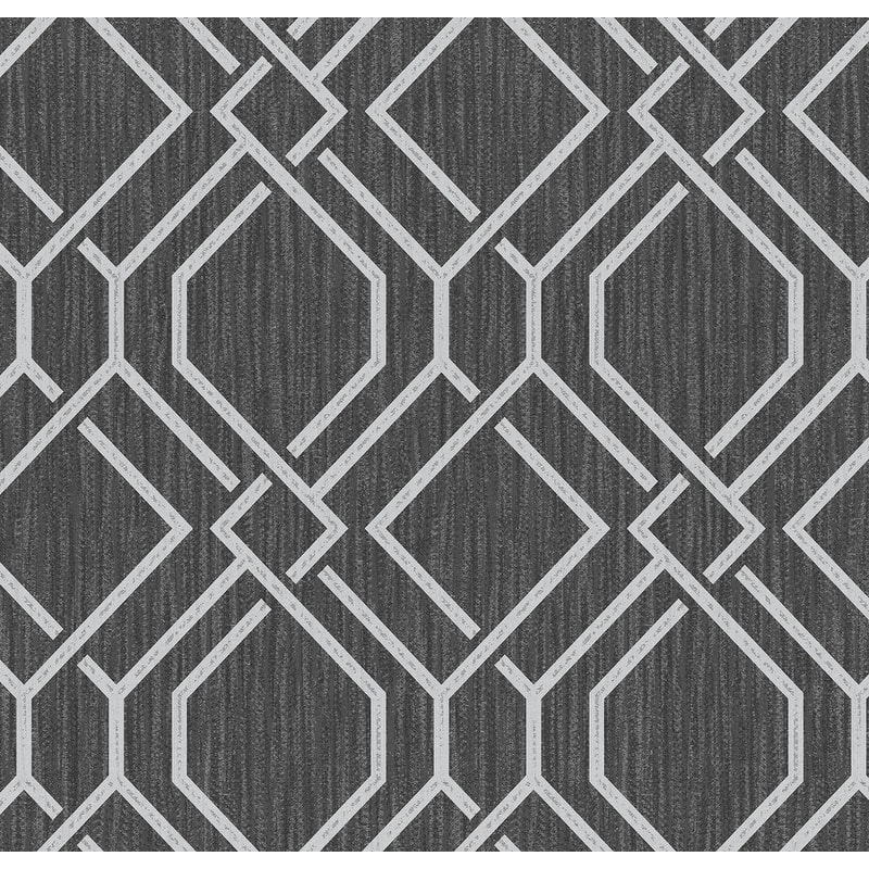 Advantage Frege Charcoal Trellis Wallpaper