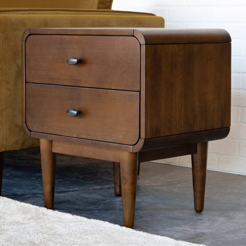 GDFStudio - Alexa Modern Mid-Century Nightstand with Solid Wood Frame & Tapered Legs