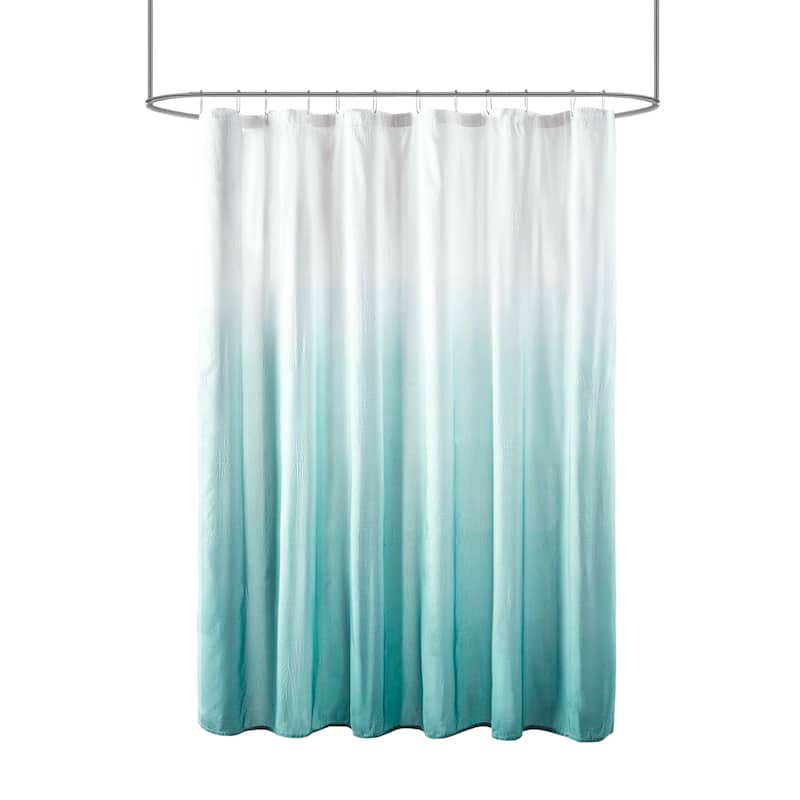 Madison Park Loire Ombre Printed Seersucker Shower Curtain