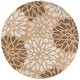 preview thumbnail 77 of 119, JONATHAN Y Marvao Modern Floral Textured Weave Indoor/Outdoor Area Rug 5' Round - Brown/Cream