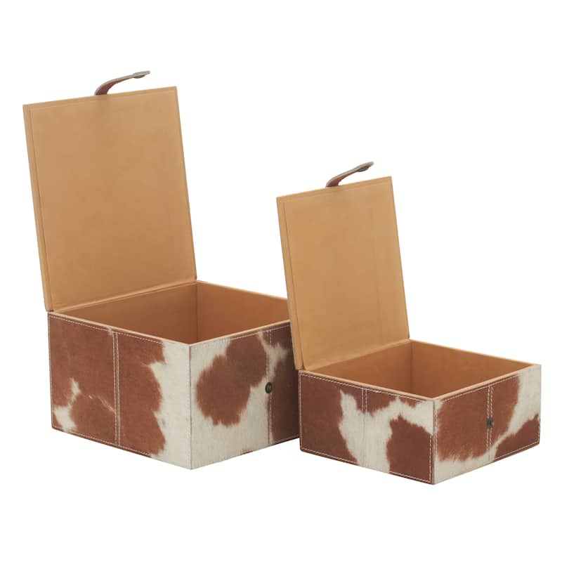 Leather Natural Box (Set of 2)
