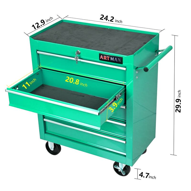 5 DRAWERS MULTIFUNCTIONAL TOOL CART WITH Wheels