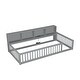 preview thumbnail 33 of 34, Wood Twin XL Size Floor Bed with Storage Cabinets and USB Ports, Solid Wood Bedframe w/Fence, No Box Spring Needed