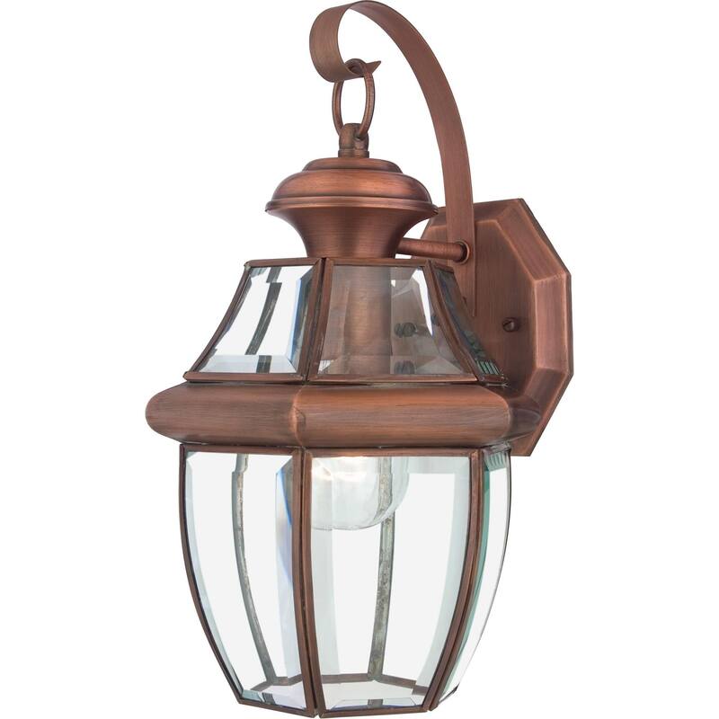Roseto Gaines 1 Light 14" Tall Outdoor Wall Sconce with Clear Glass - Aged Copper