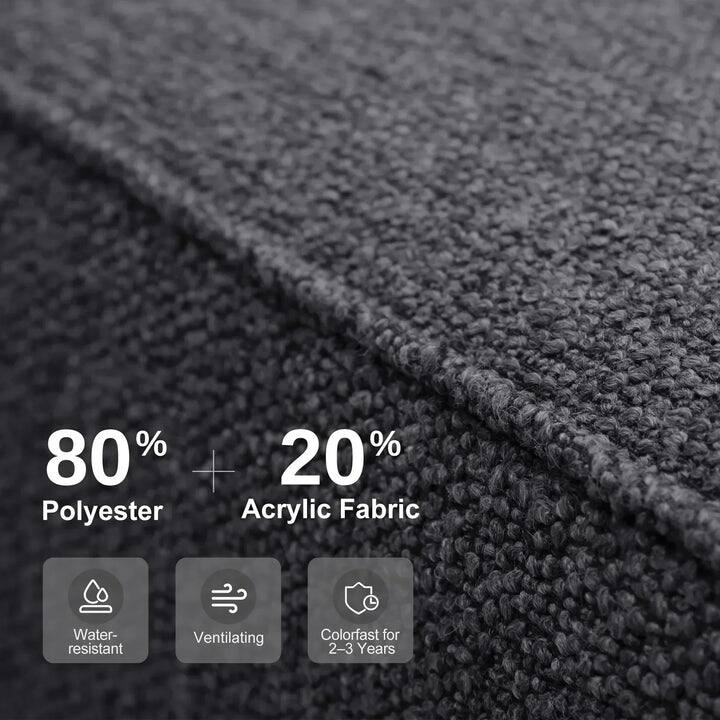 PURPLE LEAF Caesar Enclosed Grey Outdoor Couch with 9.6" Thick for Yard Porch Deck Patio Conversation Sets