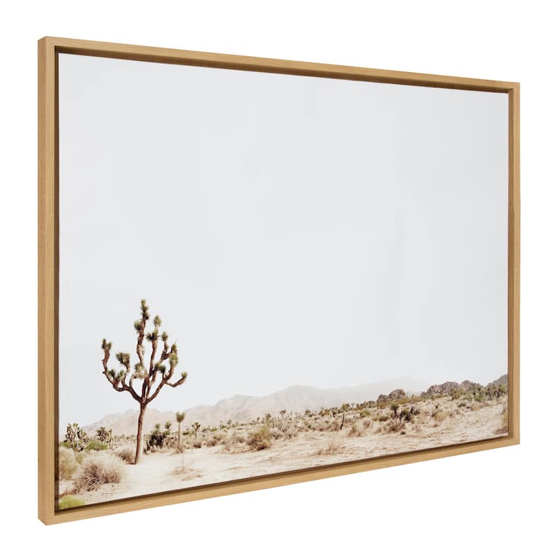Kate and Laurel Sylvie Joshua Tree Framed Canvas by Amy Peterson - 28x38 - Plastic - Natural