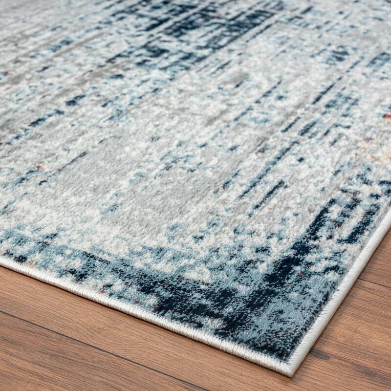 Luxe Weavers Modern Crosshatch Pattern Distressed Abstract Area Rug Carpet