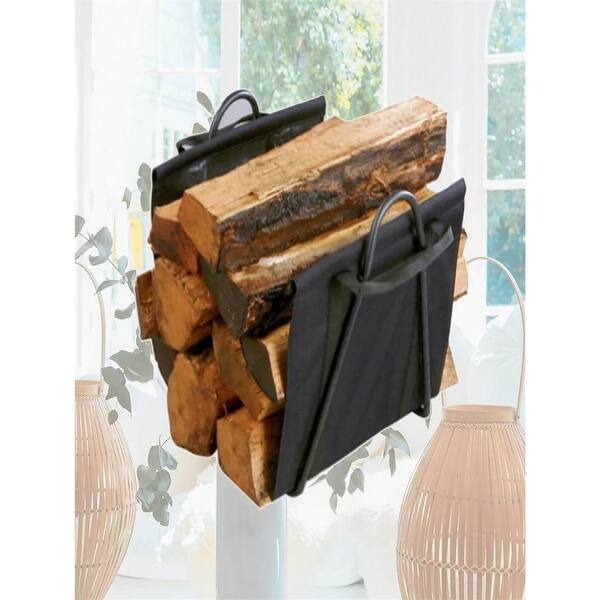 Panacea 15216 Black Fireplace Log Tote With Steel Stand Panacea 15216 Black Fireplace Log Tote With Steel Stand