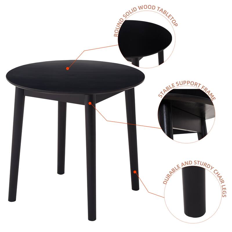 Round Table, All Solid Wood, Can Sit 2-4 People Diameter 31.5 Inches