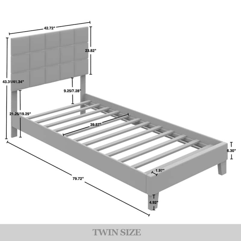 CraftPorch Simply Velvet Platform Bed