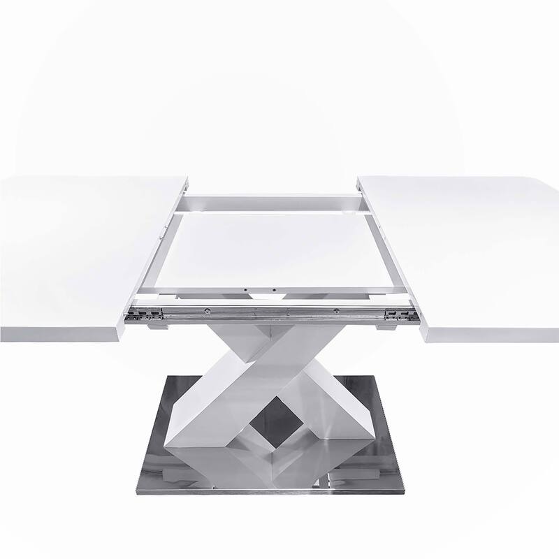 Modern Square Dining Table, Stretchable