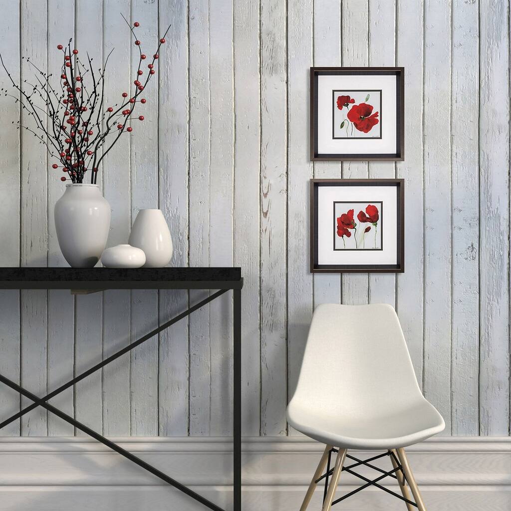 Red Poppy S/2 Framed Art Under glass