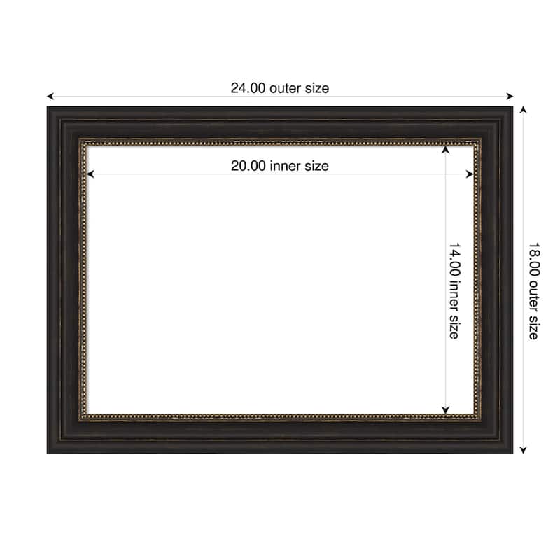 Amanti Art Accent Bronze Narrow Framed Dry Erase Magnetic Board - 24 x 18 in