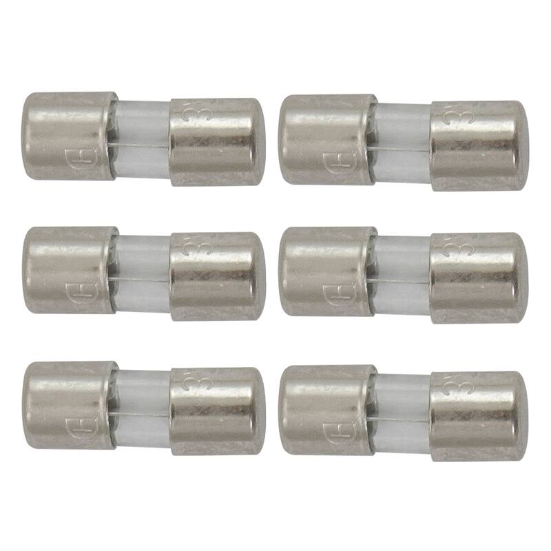 Pack of 6 Replacement Fuses for Mini Christmas Lights, 3 Amps