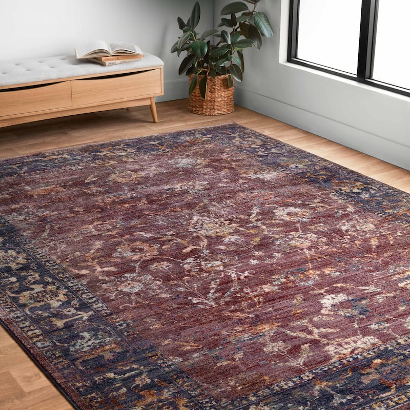 Alexander Home Jewel Floral Boho Area Rug - 11'-6" x 15'-6" - Grape / Multi - Rectangle