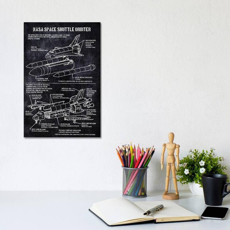 iCanvas "nasa space shuttle orbiter" by Joseph Fernando Canvas Print - 12x8x0.75
