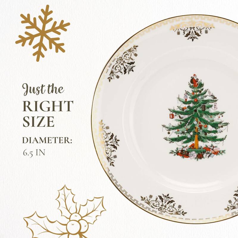 Spode Christmas Tree Set of 4 Gold Plates