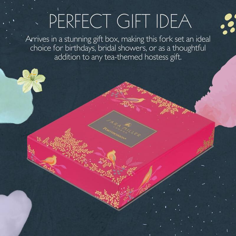 Sara Miller London Chelsea for Portmeirion Set of 4 Pastry Forks - 6 Inch