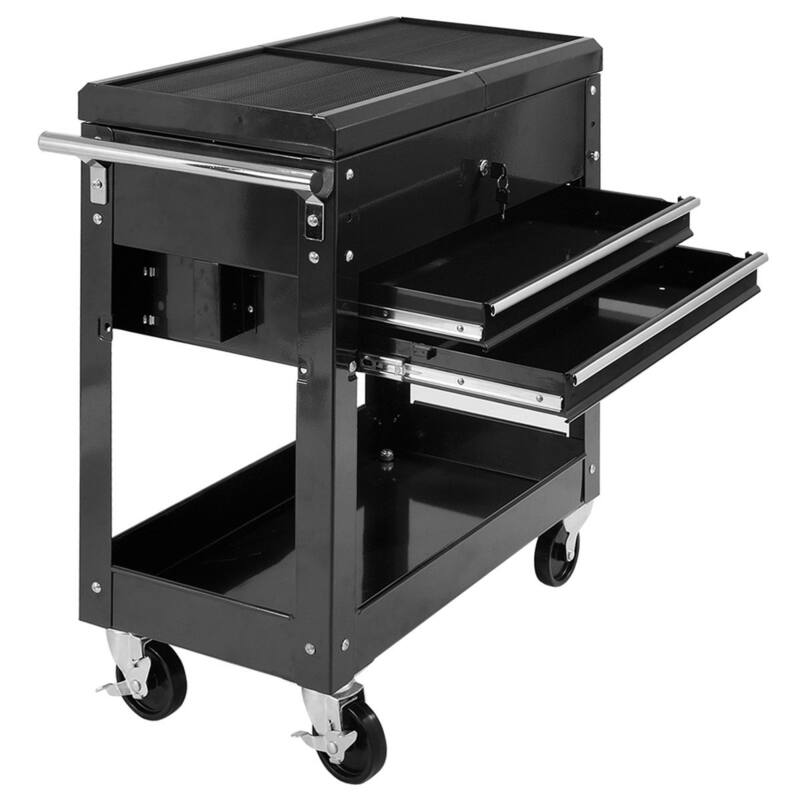 Costway Rolling Mechanics Tool Cart Slide Top Utility Storage Cabinet