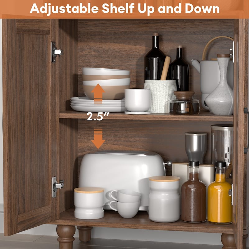 Meyreso 71" Tall Arch Bookcase with Storage,6 Tier Book Shelf Organizer Arched Cabinet