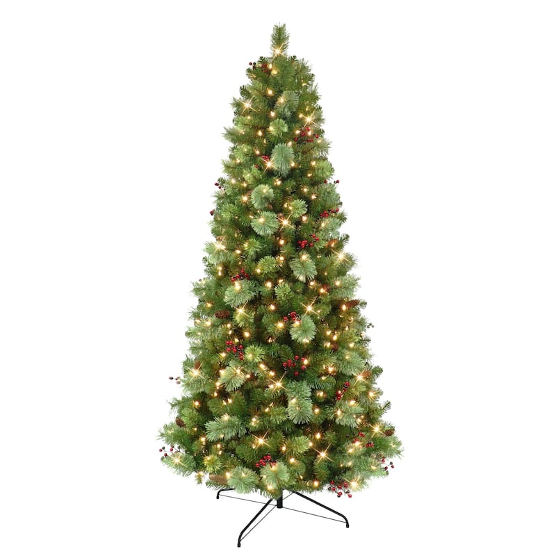 Pre-Lit Full Washington Spruce Artificial Christmas Tree - 6.5' - Warm White LED Lights