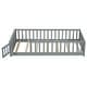 preview thumbnail 9 of 58, Twin size Floor Platform Bed with Built-in Book Storage Rack,Door