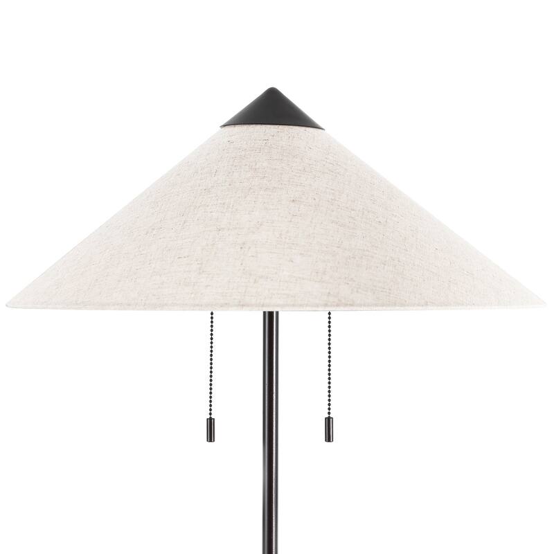 65.4" Modern 2-Light Cone Shade Floor Lamp with Pull Chains