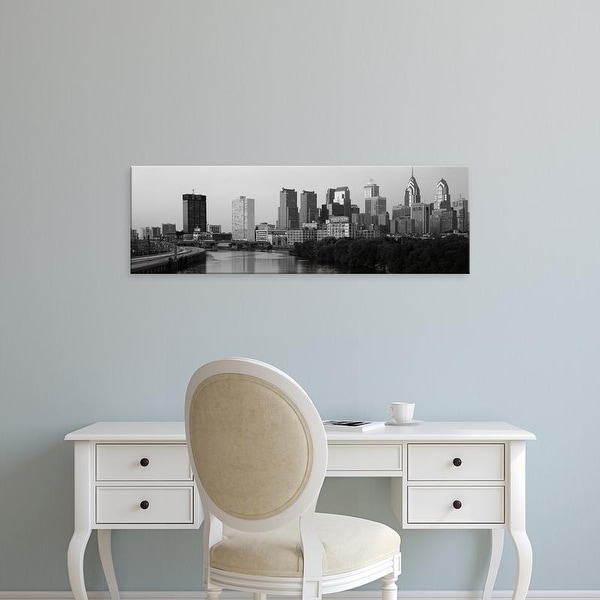 Easy Art Prints Panoramic Image 'River passing through a city, Schuylkill River, Philadelphia, Pennsylvania' Canvas Art