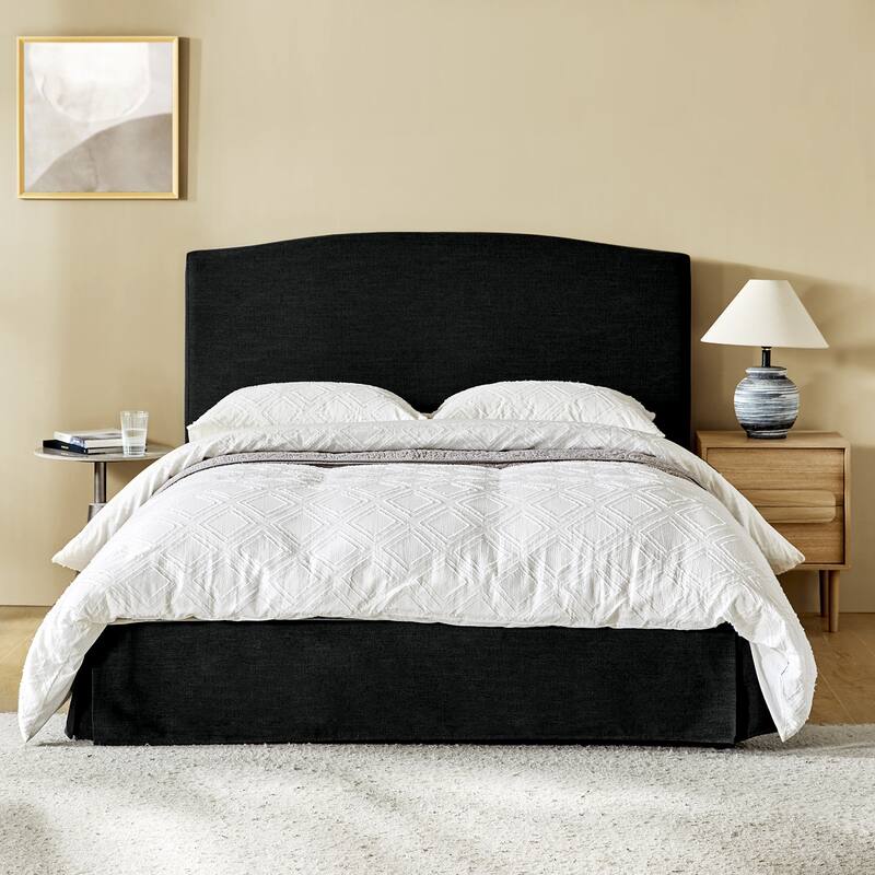 Knut Traditional 2 Piece Bedroom Upholstered Platform Bed with Washable Slipcover Set-QB by HULALA HOME