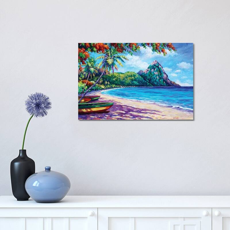 iCanvas "Soufriere Bay - St. Lucia" by John Clark Canvas Print - 12x18x1.5