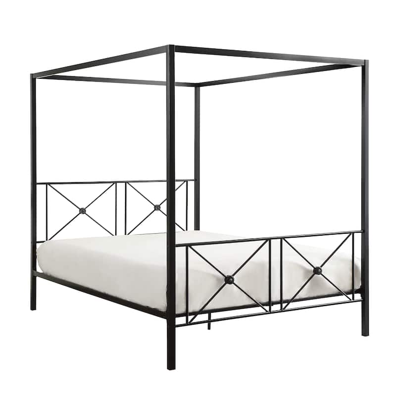 Marnie Double-Cross Canopy Metal Bed - Queen