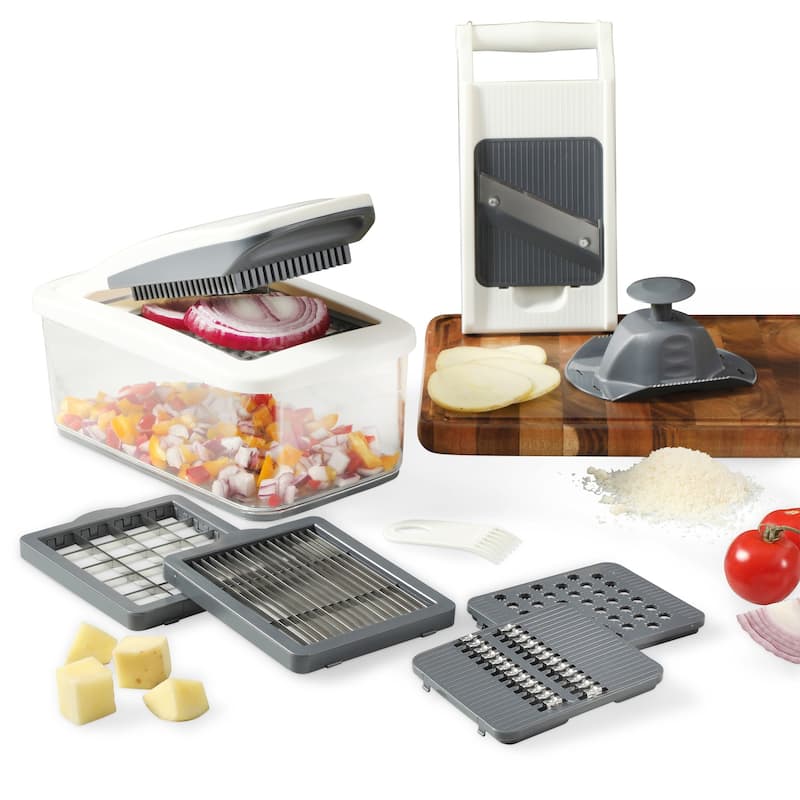 Calphalon Aero 8 in 1 & 5 in 1 Vegatebale Chopper and Dicer, Food Chopper with Container