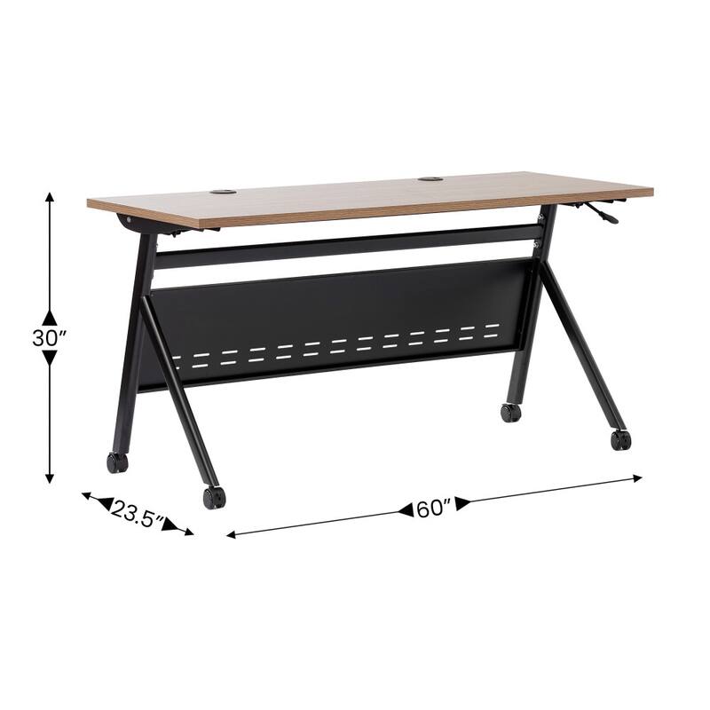 Commercial Nesting Flip Training Table with Steel Frame and Y-Legs - 23.5"W x 60"D x 30"H