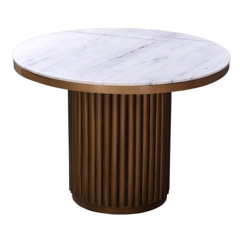 Aurelle Home Modern Round Marble Top Dining Table