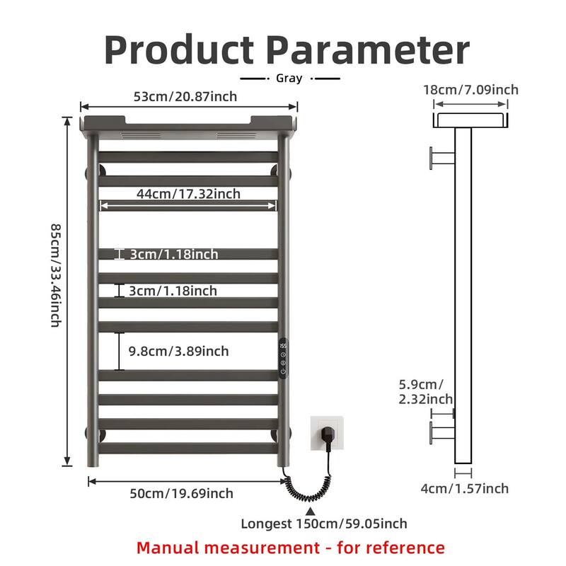 Electric Wall Mounted Towel Warmer with Timer