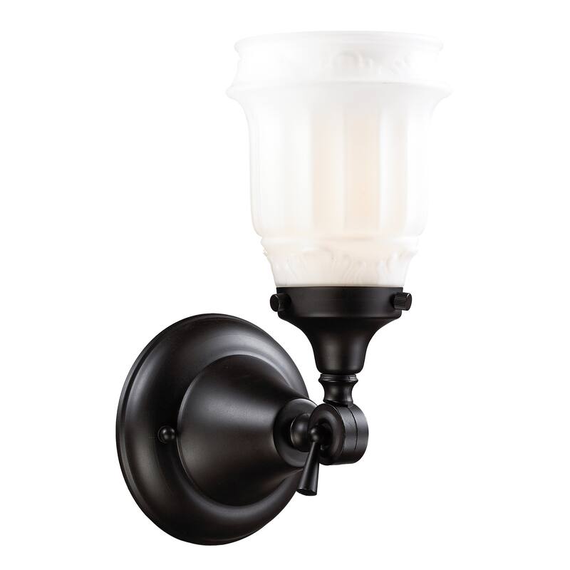 Elk Home Quinton Parlor Oiled Bronze With Opal Glass 1 Light Vanity - White Glass