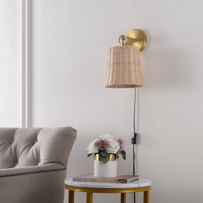 SAFAVIEH Lighting Tietje Wall Sconce (Set of 2) - 8" W x 10" D x 13" H - 8Wx10Dx13H